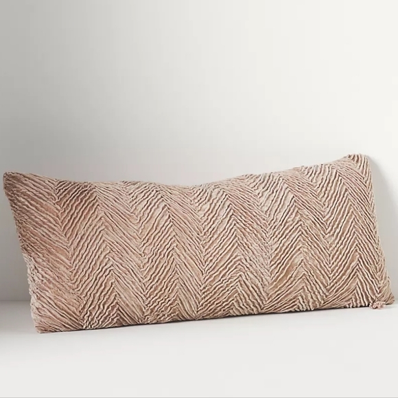 Anthropologie Velvet Noble Pillow - Oatmeal